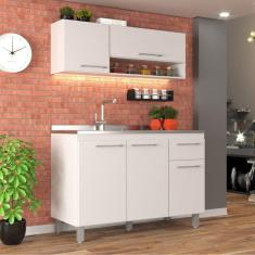 Cozinha Modulada 2 Peças 5 Portas 2 Gavetas Alana J Carvalho Branco