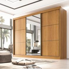 Guarda Roupa Casal 3 Portas 6 Gavetas 100% MDF Miami D Doro Moveis Cinamomo/Off White