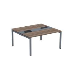 Mesa Plataforma Dupla com pé de aço para Coworking 150X140/2P PDC15/14/2P Walnut/Grafito