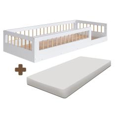 Cama Infantil Montessoriana Solteiro Com Colchão Branco