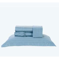 Lençol Queen Pádua 400 Fios 100% Algodão Egípcio Cinza - Doce Lar Enxo