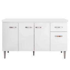 Balcão Pia Gabriela 150cm com Tampo mdp - ajl Móveis Branco