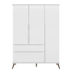 Guarda Roupas Infantil 3 Portas 2 Gavetas Valência Branco Acetinado - ÉdeCasaMóveis
