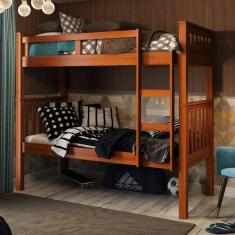 Beliche Solteiro Castanho Claro 100% Madeira Pinus c/ Escada Lateral - Saraiva