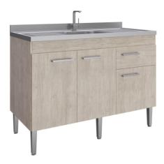 Balcão De Cozinha Sem Pia 3 Portas 1 Gaveta Rústico Arte Cas