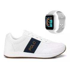 Tênis Masculino Sapatênis Polo Dia A Dia Relógio Inteligente Smartwatc