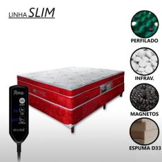 Cama Box Casal Magnético D33 Com Massageador e Controle (1,38 x 1,88 m