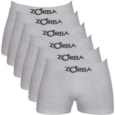 Kit 6 Cuecas Zorba Boxer sem Costura Algodão 781 Mescla - M, Mescla, M