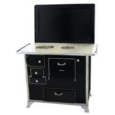 Fogão a Lenha 01 Venâncio Gabinete e Tampa Tradicional Preto 1gdtpr