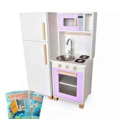Kit Mini Cozinha Infantil com Geladeira - Lilas