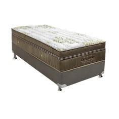 Cama Box Solteiro: Colchão Molas Ortobom Superpocket Gold + Box Suede Gray(88X188)