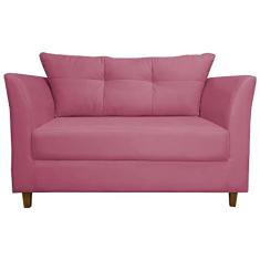 Namoradeira Decorativa Isis Pés Trapézio Suede Rosa - DS Estofados