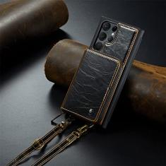 Bolsas de telefone capa para Samsung Galaxy S22 S21 Plus ultra cordão carteira porta-cartões compartimentos magnético capa de suporte, preto, para Galaxy S21 Plus