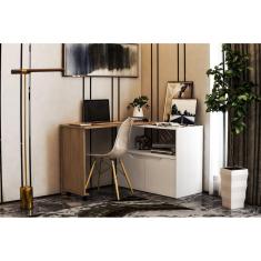 Escrivaninha Escritório 2 Portas Stanley Branco/Aveiro