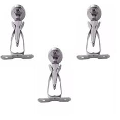 Prendedor Fixador Trava Porta Para Rodapé Parede Em Aço Kit3