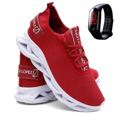 Tênis Masculino Esportivo para Academia Corrida+ Relógio-Masculino
