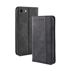 Capa para iPhone SE 2020, capa flip carteira com suporte de couro para iPhone SE 2020, capa magnética retrô para telefone, capa carteira com compartimentos para cartão