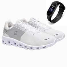 Tênis Esportivo Masculino Academia Fitness Caminhada Cadarço + Relógio-Masculino