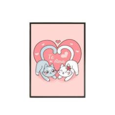 Quadro Decorativo Gatinhos Te Amo 20X30Cm - Quadros On-Line