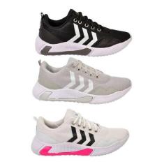 Tênis Feminino Para Academia  - Kit 3 Tênis R-4000 - Dix, 37, Preto, C