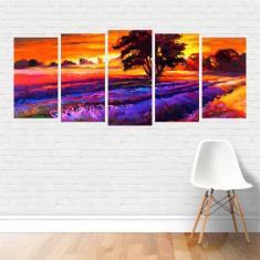 Quadro Arte Abstrato Paisagem Colorida Campo Canvas - Plinplin, Canvas