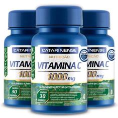 Kit 3 Vitamina C 1000mg Catarinense Pharma 30 Cápsulas