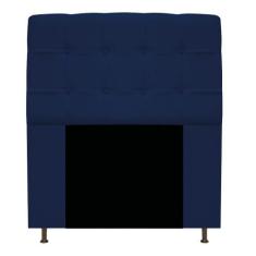 Cabeceira Estofada Mel 90 cm Solteiro Com Botonê  Suede Azul Marinho -