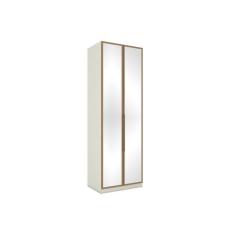 Módulo de Quarto Casal Guarda Roupa MC04 Seletto c/ 2 Portas c/ Espelho e 3 Gavetas Areia/Jequitibá - Henn