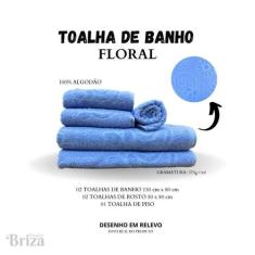 Jogo De Toalha De Banho E Rosto 5 Peças Briza - Floral ul