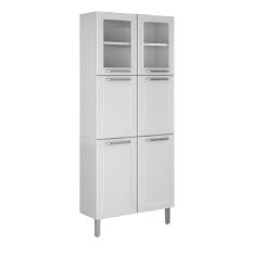 Armário de Cozinha e Paneleiro Duplo de Aço Itatiaia Tarsila com Vidro 6 portas 0,70m Branco