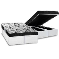 Cama Box Baú Queen: Colchão Espuma Probel D23 Prodormir Advanced + Base Crc Courano White(158X198)