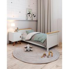 Cama Infantil De Madeira Maciça Nest Branco-carvalho