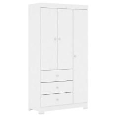 Guarda Roupa Infantil Duda 3 Portas Branco Brilho  Phoenix Baby