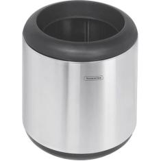 Lixeira Inox Tramontina Cápsula com Acabamento Scotch Brite e Aro e Ba
