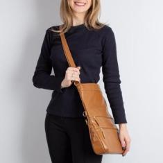 Bolsa tiracolo grande de couro Cida-Feminino