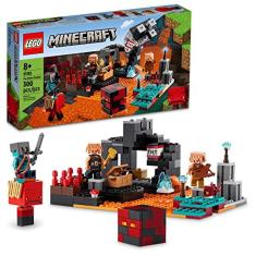 LEGO Minecraft The Nether Bastion 21185 Building Toy Set for Kids, Boys and Girls Ages 8+; Inclui 2 Zumbis e um Caçador de Zumbis; Presente de Jogo Di