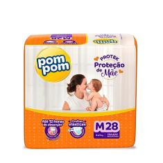 Fralda Pom Pom Protek Proteção de Mãe Jumbo M 28 Unidades