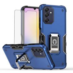 Asuwish Capa de telefone para Samsung Galaxy A25 5G com película protetora de tela de vidro temperado e suporte de anel fino suporte híbrido rígido acessórios de celular A 25 25A SM-A256U mulheres