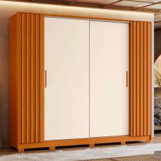guarda-roupa casal jacarandá flex 4 pt 4 gv cinamomo e off white