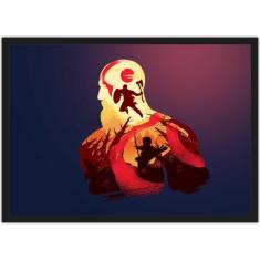 Quadro Decorativo God Of War Games Jogos Geek Decorações Com Moldura G
