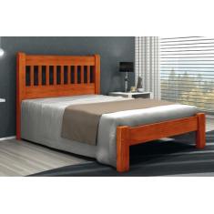 Cama Queen Size Pérola de Madeira Maciça Angelim Pedra/Tauari - Cor Me