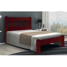 Cama Queen Size Pérola de Madeira Maciça Angelim Pedra/Tauari - Cor Mo