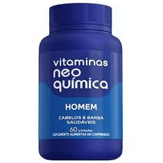 Suplemento Alimentar Homem Cabelos e Barba Saudáveis Vitaminas Neo Química 60 comprimidos