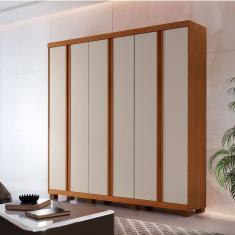 Guarda Roupa Casal Boston 6 Portas Com Pés MDF Moderna