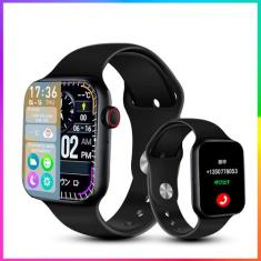 Relógio Inteligente Smartwatch Preto Tela Grande Melhor Carregador Mas