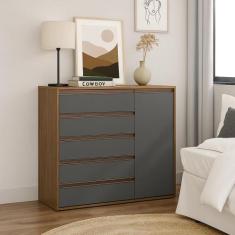 Cômoda Multiuso 5 Gavetas e 1 Porta 100% MDF Select - Belmax