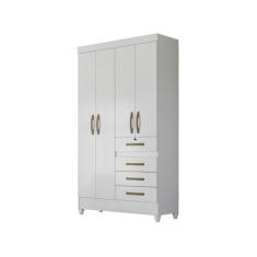 Guarda Roupa 4 Portas 4 Gavetas Flex Sobral Moval, Branco