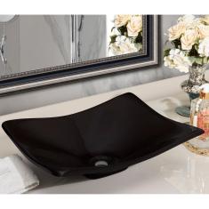 Cuba Pia para Banheiro Retangular Côncava Preta