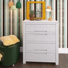 Cômoda 4 Gavetas Madeira Maciça Madma ArteMobili Branco