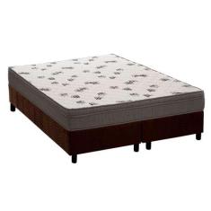Cama Box King: Colchão Espuma Ortobom D45 Light Saúde + Base CRC Suede